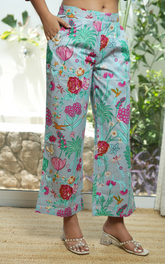Light Grey Printed Cotton Co-ord Set With Pocket
